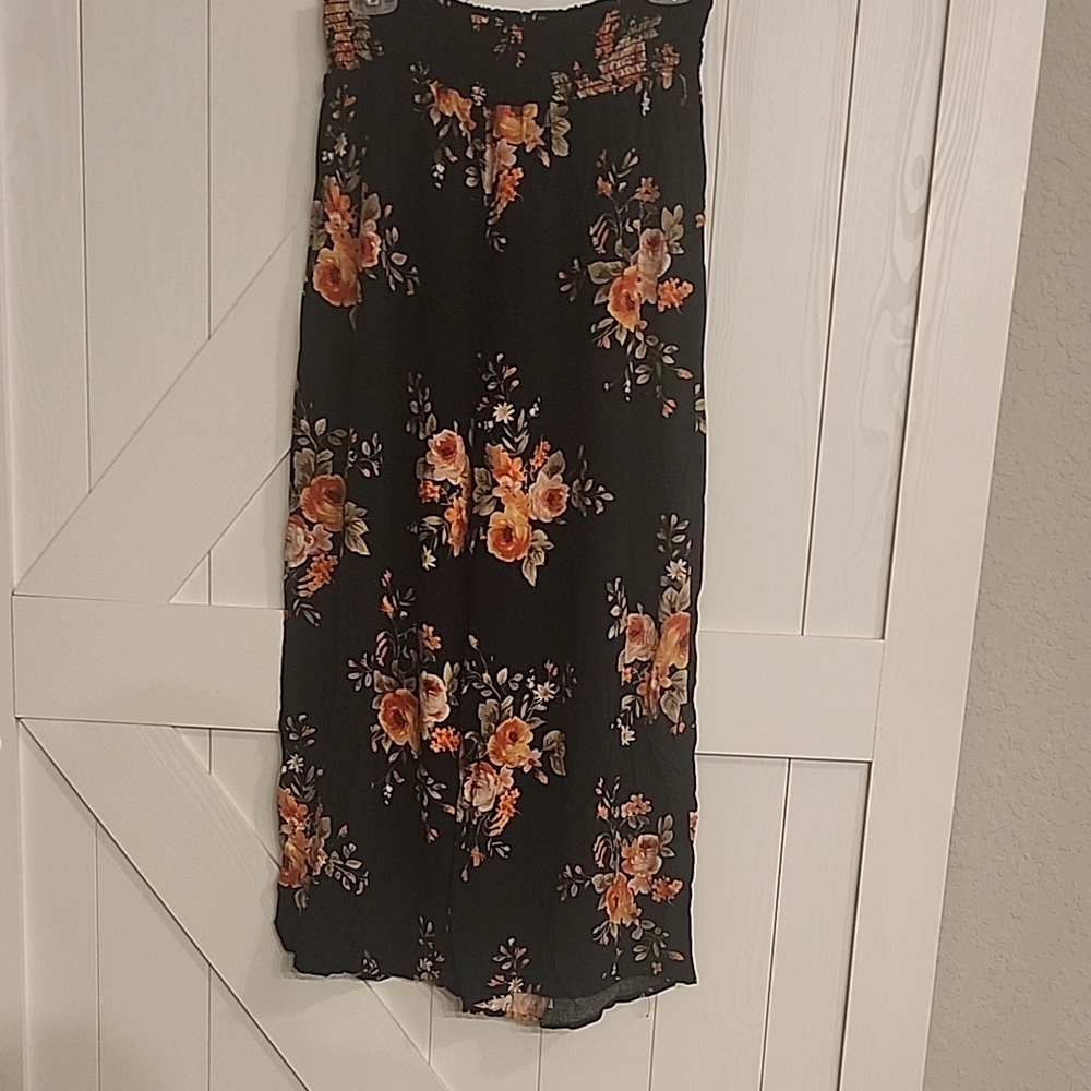 Floral Black Skirt
